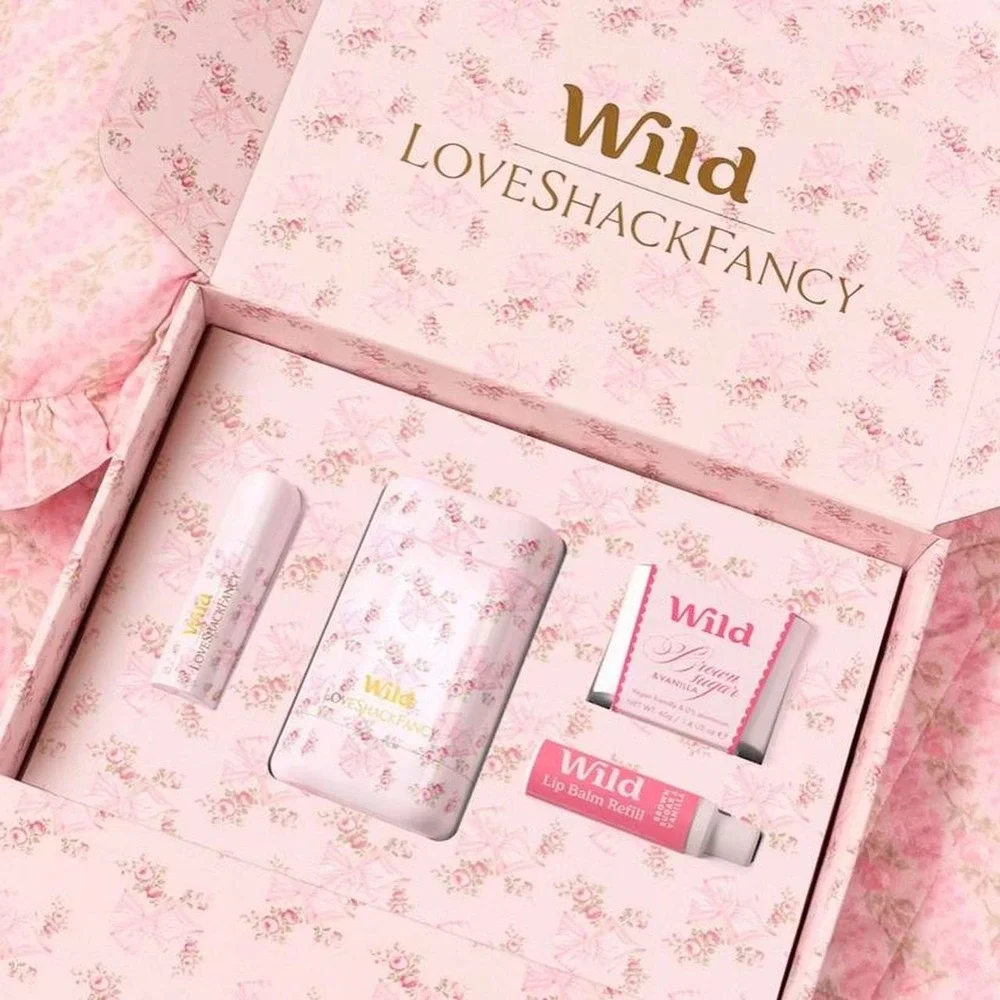 Wild x Loveshackfancy refillable b sugar & vanilla lip balm & deodorant gift set